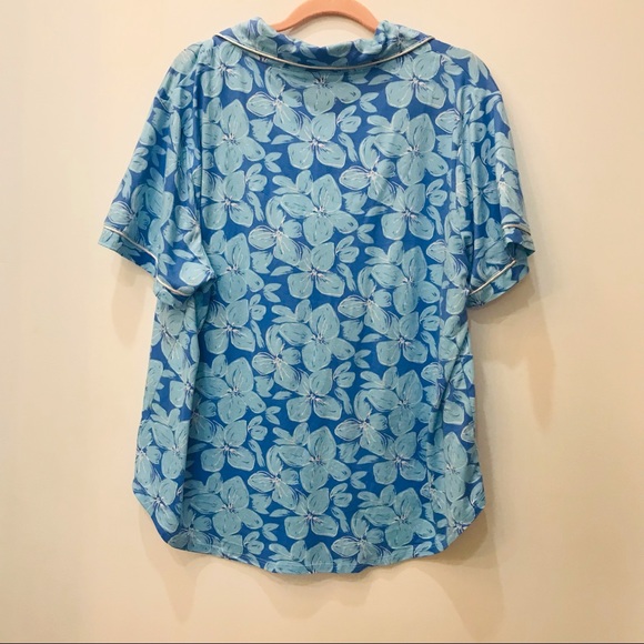Lauren James floral blue white PJ sleepwear set sz XL - Picture 3 of 8